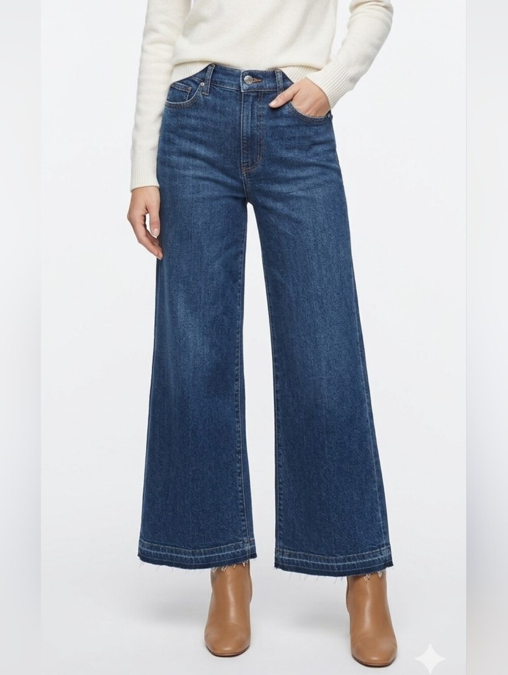 FRAME Le Palazzo Crop Released Hem Wide Leg Jeans Napoli 27